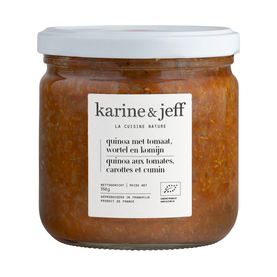 Karine & Jeff Quinoa met tomaat, wortel en komijn bio 350g